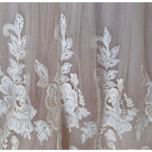 Pink Ballerina Dress LARGE Embroidered Tulle Skirt Fit Flare Romantic Fairy - Picture 2 of 5